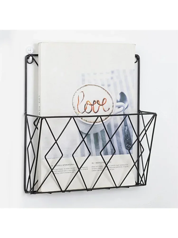 

Magazines Storage Display for Folder Wall Metal Stand Office Newspapers Newspaper Mounted Rack Books Files Home