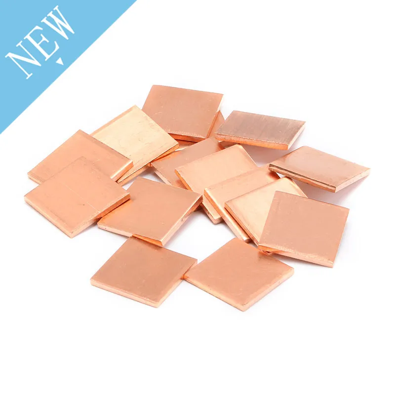 노트북 IC 칩셋 GPU CPU용 방열판 구리 심 열 패드, 15mm x 15mm, 0.3mm, 0.5mm, 0.8mm, 1mm, 1.2mm, 20 개