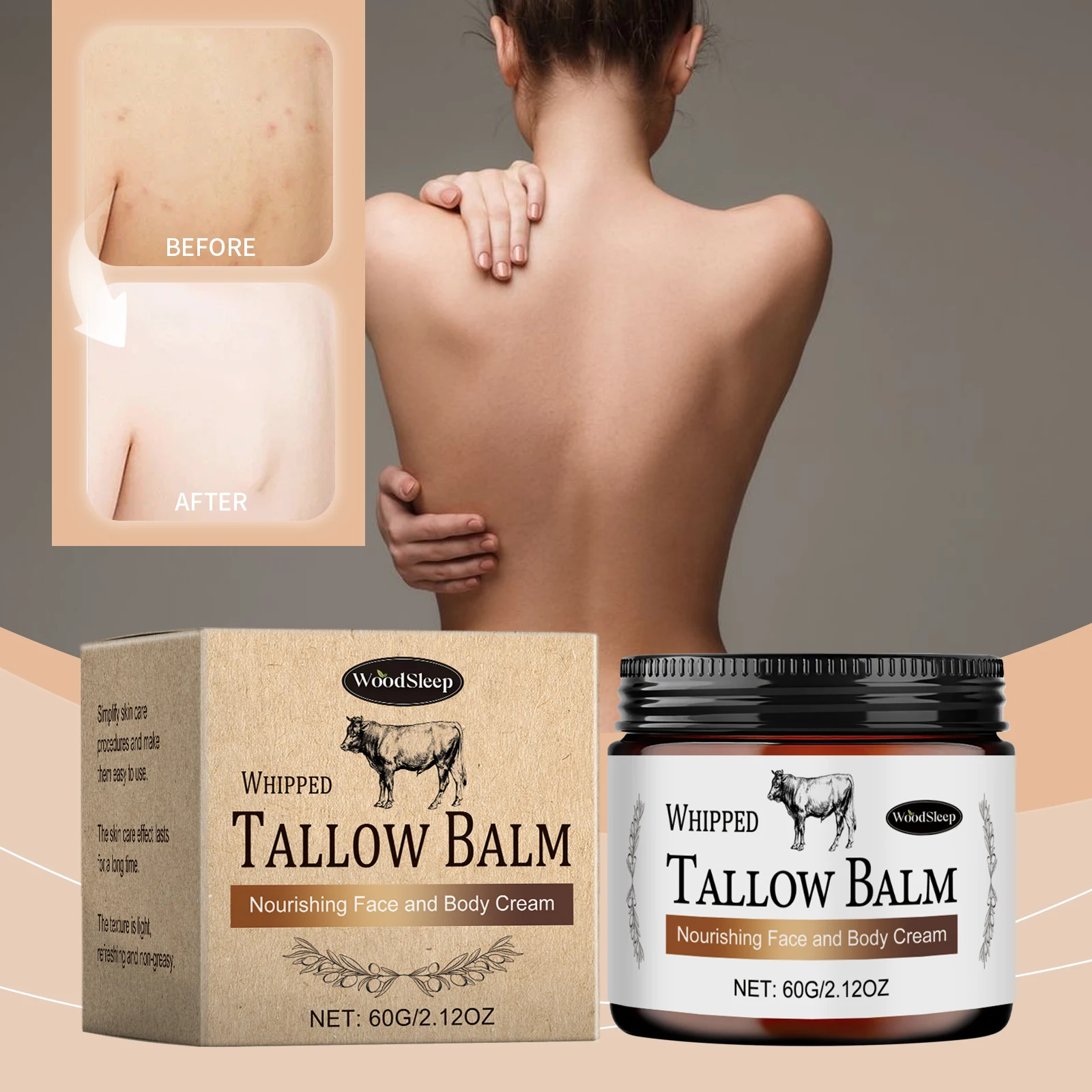 

WoodSleep Tallow Moisturizing Cream Moisturizing Skin Suitable for Various Skin Type Repair Skin Moisturizing State