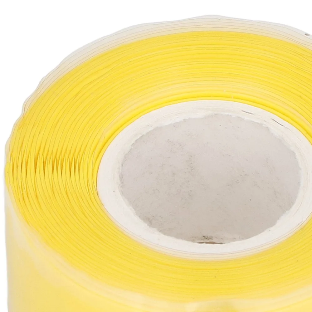 2pcs Yellow -60°—260° Self Fusing Tape UV Resistant 1-35KV Waterproof Silicone Tape Self Amalgamating Tape For Home Improvement