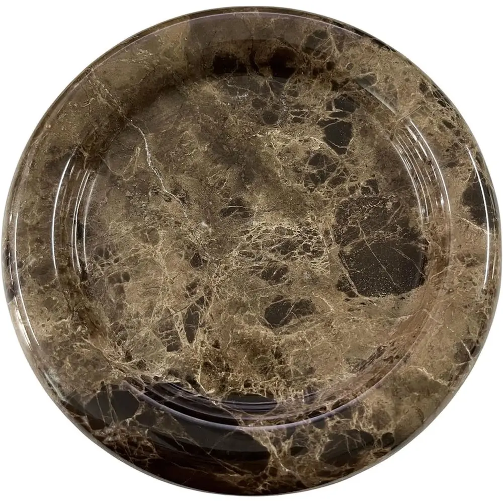 

Natural Marble Round Vanity Tray lry Makeup Dish Decorative Tray or Coee Table,Bathroom,Bedroom (Coee Net)