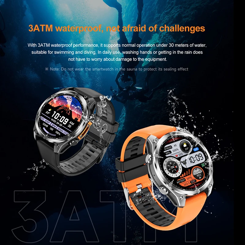 New For Xiaomi Diving Smart Watch Men AMOLED Screen 3ATM Waterproof Heart Rate Compass Sports Fitness Bluetooth Call Smart Watch