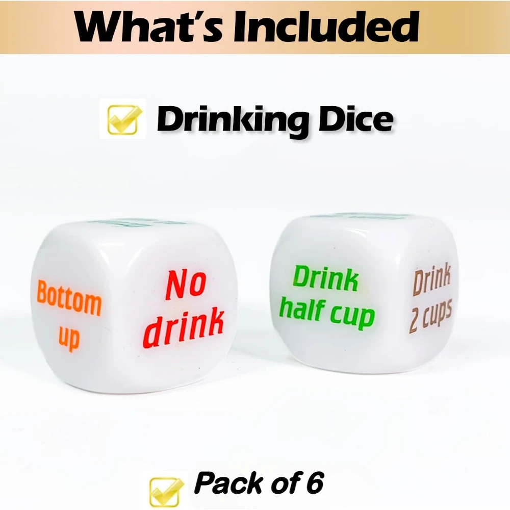 6Pcs Ultimate Party Dice Game - Perfect for Bachelorette Parties Halloween Christmas, Graduation and Bar Games, Party Games Toys