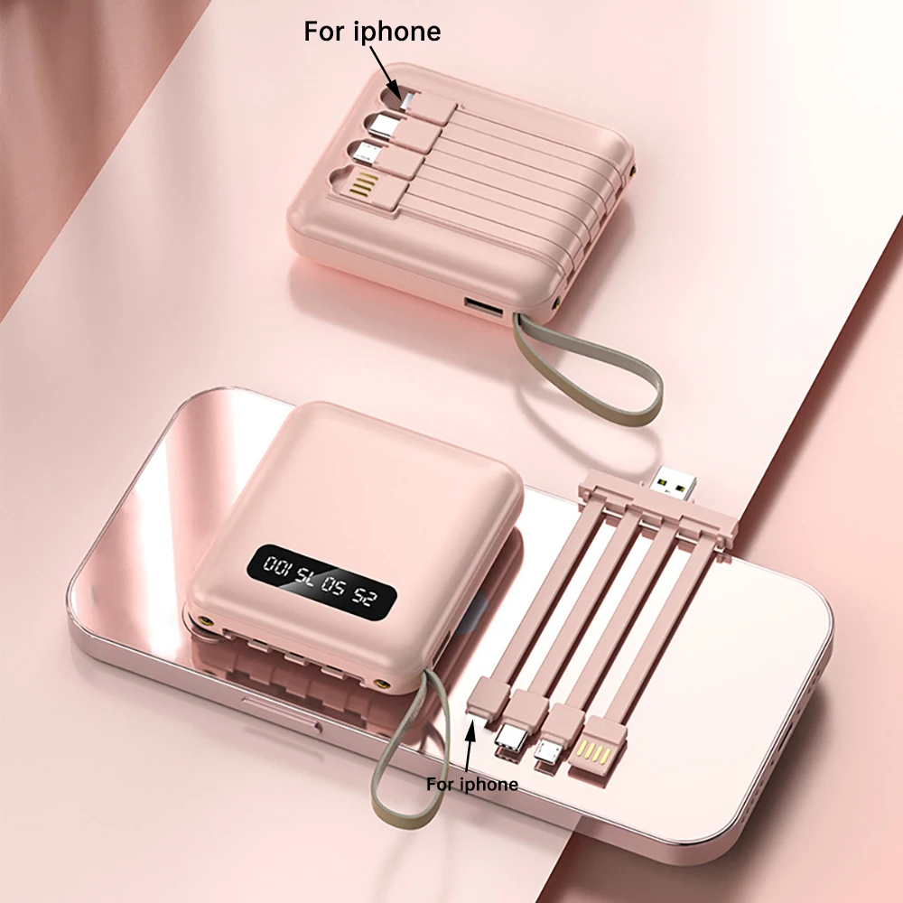 Mini Power Bank Box With 3 Output Interface 1 Input Interface Diy Mobile Charger Box  3*18650 Battery Storage Box Pink