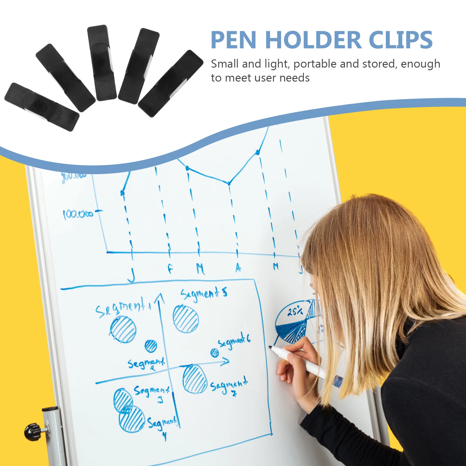 

20 Pcs White Self Adhesive Pen Clips Holder Desk Office Wall Mount Small Buckles Fixing Clamps Plastic Marker Storage
