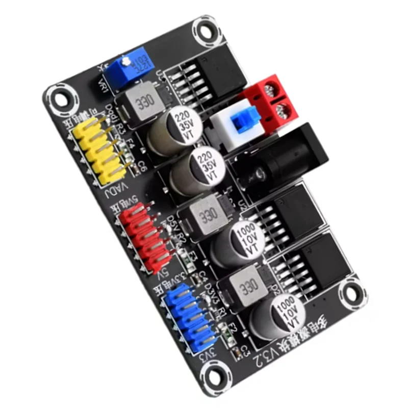 ABSQ-Intelligent Vehicle Power Supply Module DC7-25V To DC3.3V/5V LM2596 Adjustable Step-Down Regulated Power Supply Module