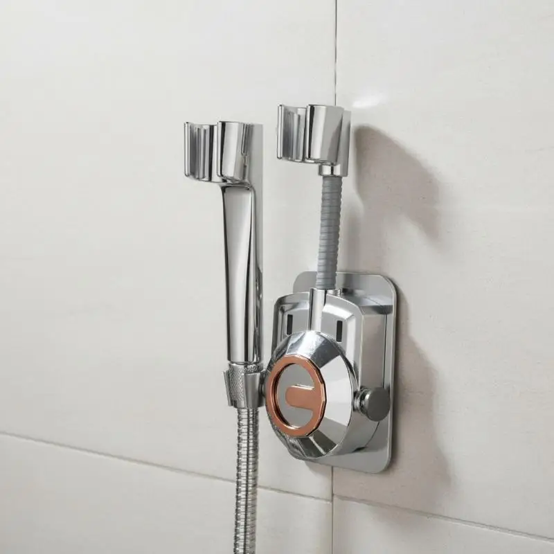 No Drill Adjustable Shower Head Bracket Universal Wall Mounted Holder Self-Adhesive Sprayer Fixed Base For Bathroom Accessories