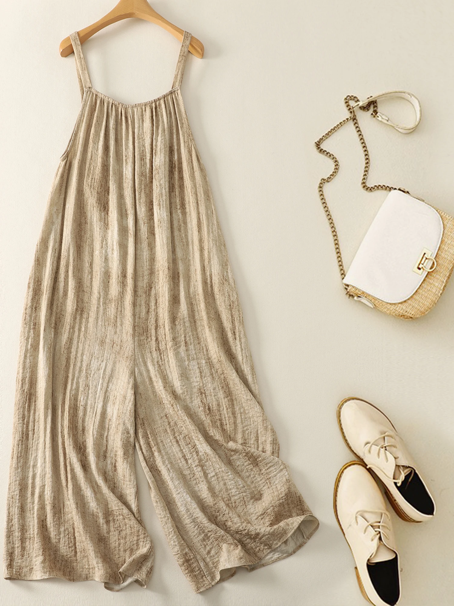 Summer Thin Wide Leg Overalls Women's Casual Drapey Loose Comfortable Japanese Design Sensation Jumpsuit Commute Sle High W...