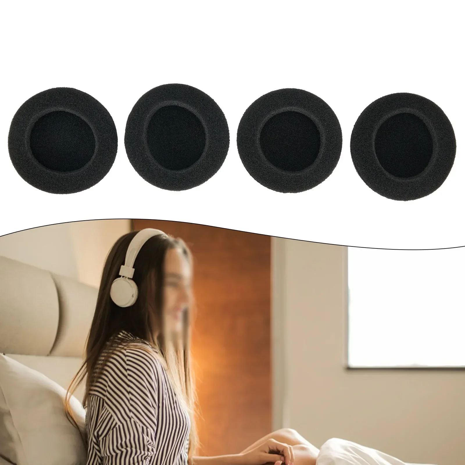 2 Pairs Headphones Earpads Ear Pad Sponge Cushion Cover 50mm For Replacement Headset Ear Cover Ear Cushions Ear Cups