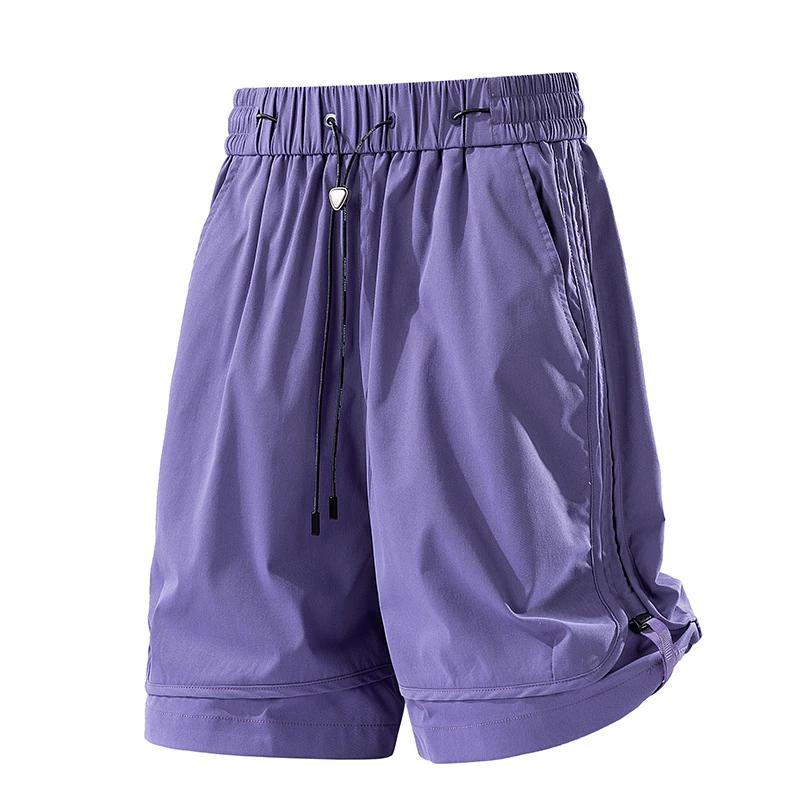 アイスシルク クイドライ スポーツ メンズ アウトドア 軽量 五分丈 夏 カジュアルパンツ ポリエステル繊維