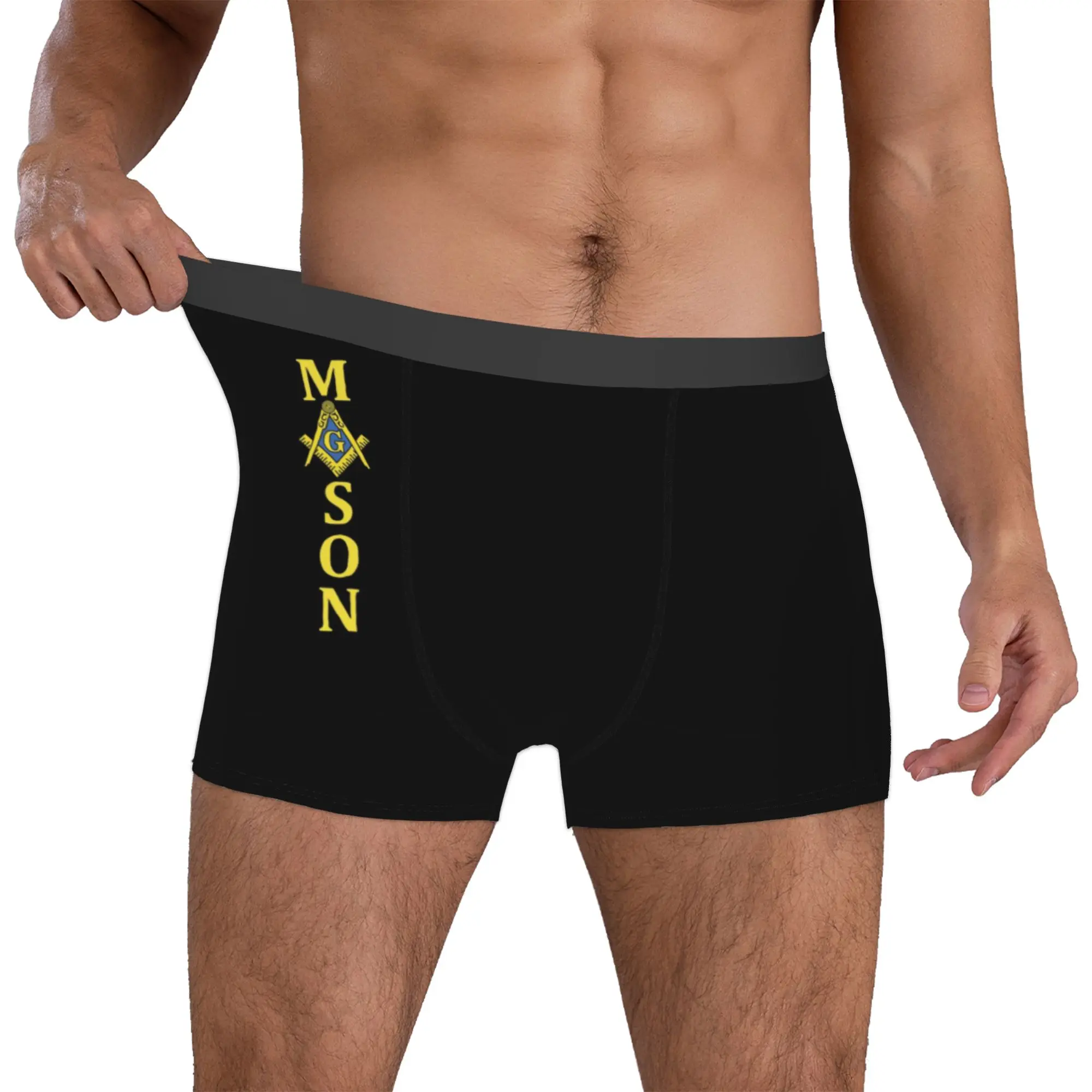Male Fashion Freemason Mason Underwear Masonic Freemasonry Boxer Briefs Breathable Shorts Panties Underpants