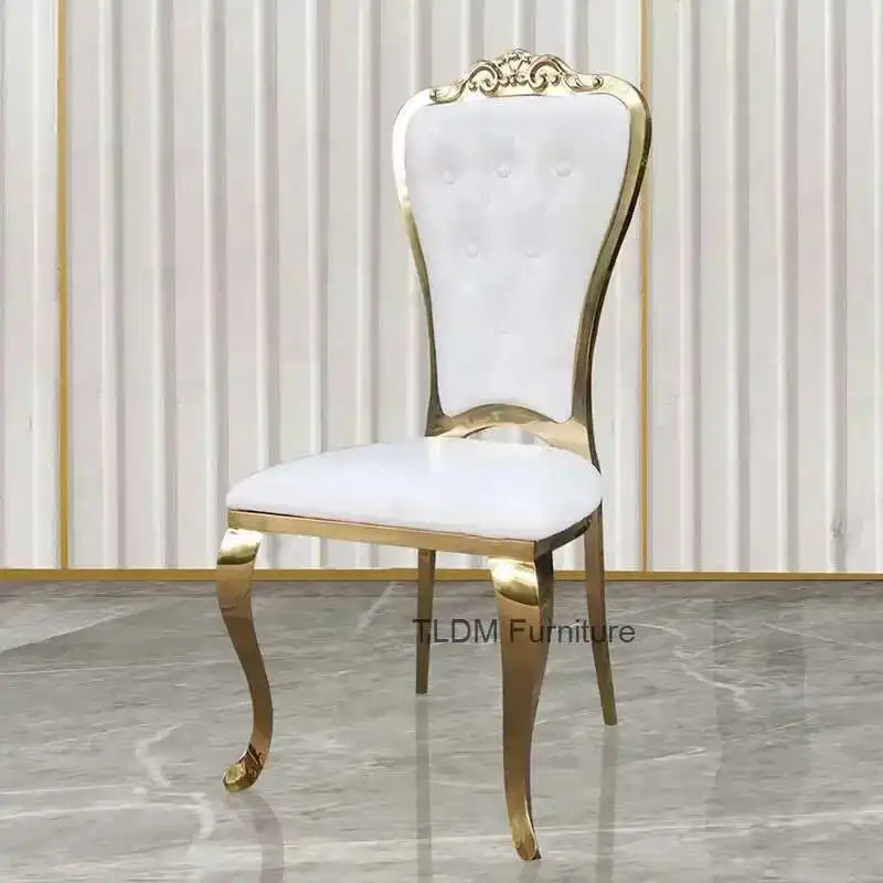 

European Stainless Steel Dining Chairs Kitchen Furniture Modern Light Luxury Dinning Table Chairs Backrest Negotiation Chair