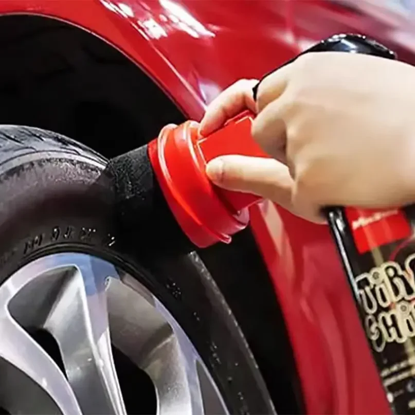 Upgraded Curved Tire Sponge Brush, Wear-Resistant Wheel Polishing & Waxing Tool, TireDressing Applicator Pads for Auto Detailing