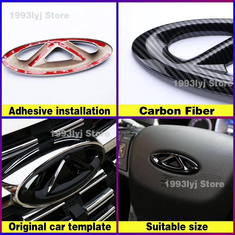 For Chery Tiggo 7 Pro  Styling Plastic Rear Emblem Front Grille Badge High-end Decals Auto Exterior Decoration