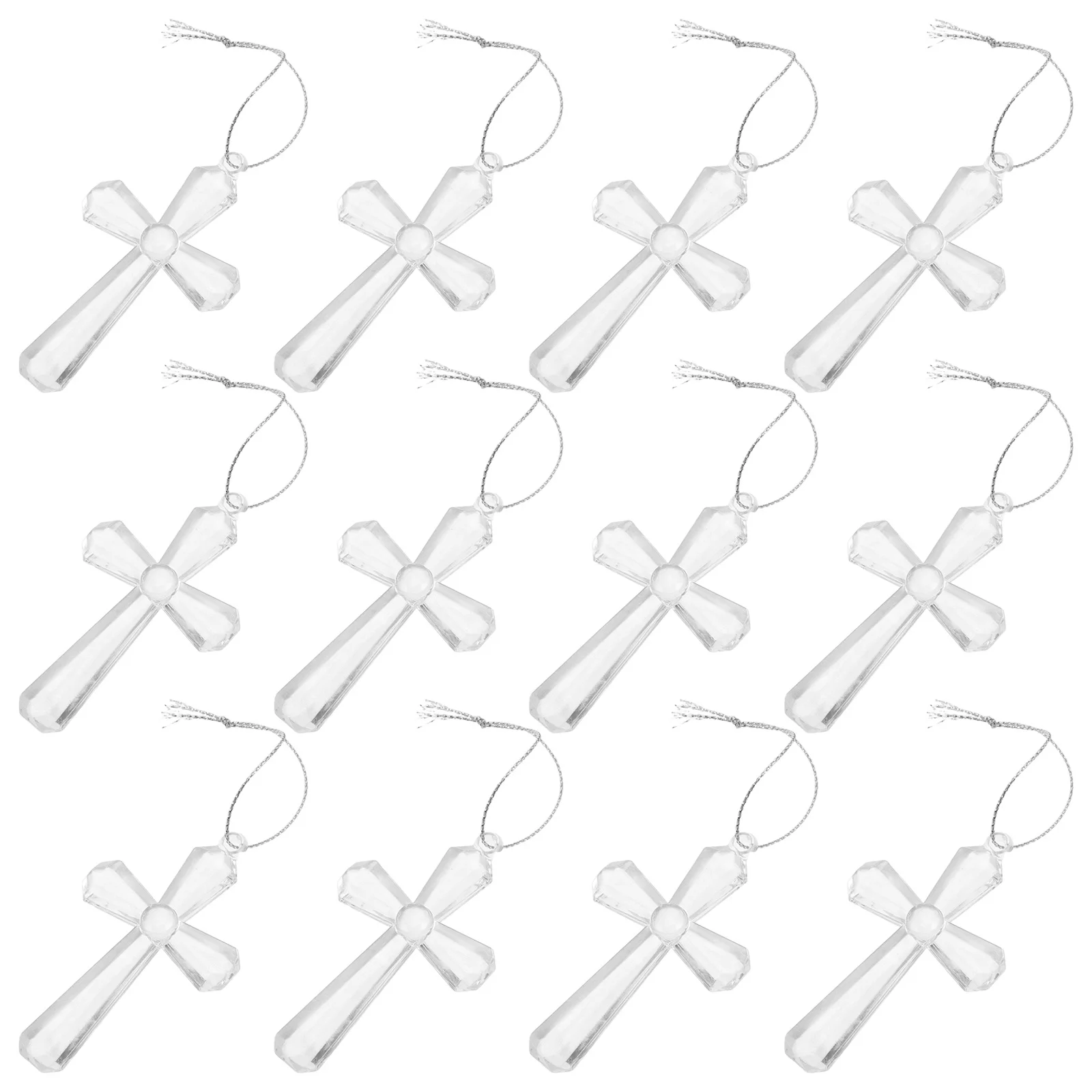 

50Pcs Acrylic Cross Suncatcher DIY Religious Art Window Hanging for Easter Decorations Church Projects Home Faith-Based