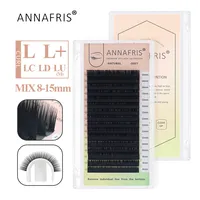 ANNAFRIS Premium L/L+/LC/LD/LU(M) Curl Matte Black Individual Eyelashes Extension Natural Soft Faux Lashes For Makeup Maquiagem