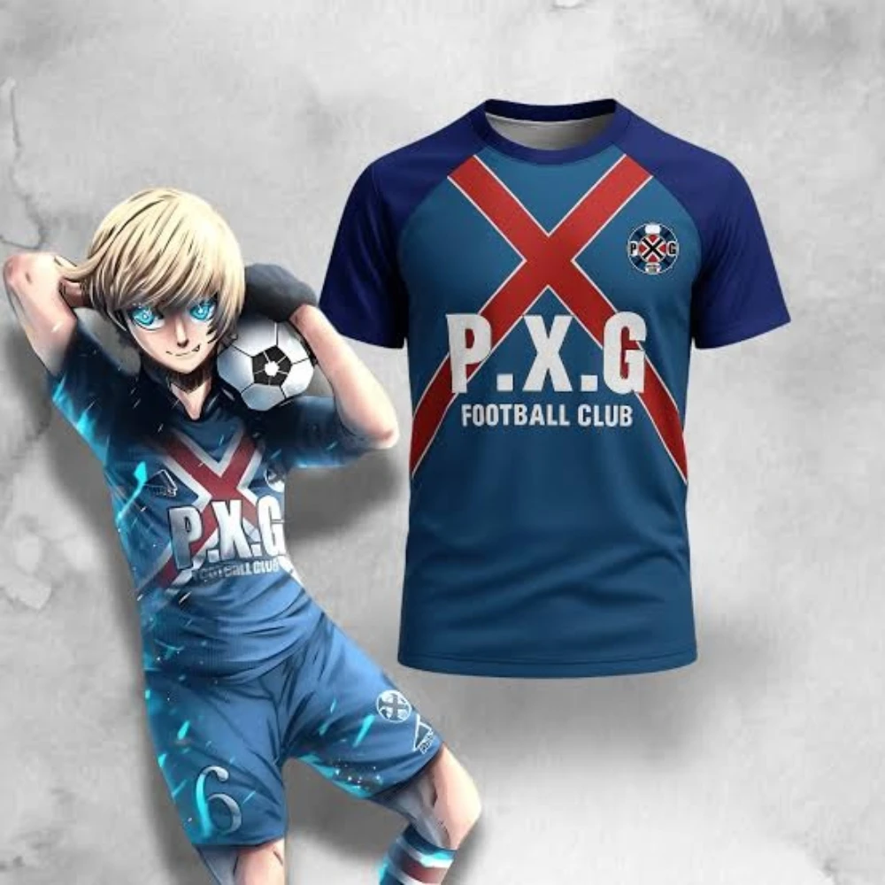 Blue Lock Summer Top Japanese Anime Jersey Football Uniform No.9 Rin Shidou Cosplay Men's Women's 3D T-Shirt