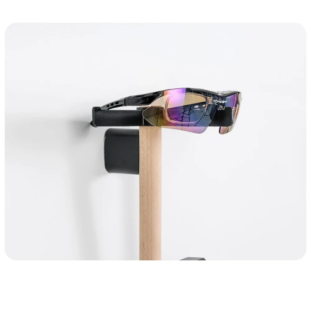 

Space Saving Wall Mounted Bike Storage Solution with Smooth Beech Wood Bar and Customizable Accessory Placement