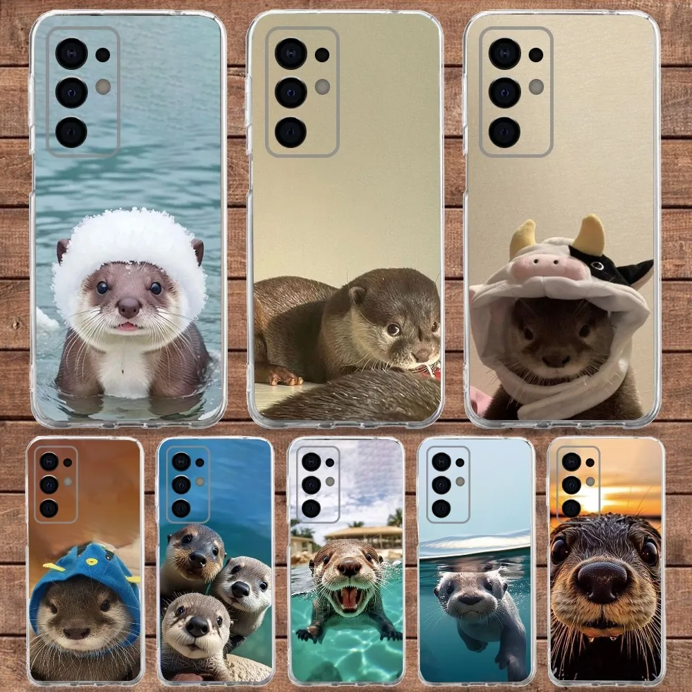 

Animal Cute Sea Otters Phone Case For Samsung S30,S23,S21,S22,S20 Ultra,S20 FE lite,S10,S9,S8PIus Transparent Soft Cover