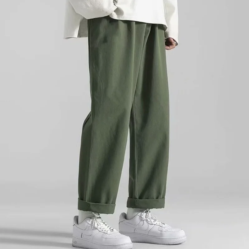 Pants Men Casual Men's Khaki Casual Pants Korean Trousers Loose Straight-leg Pants Wide-leg Pants