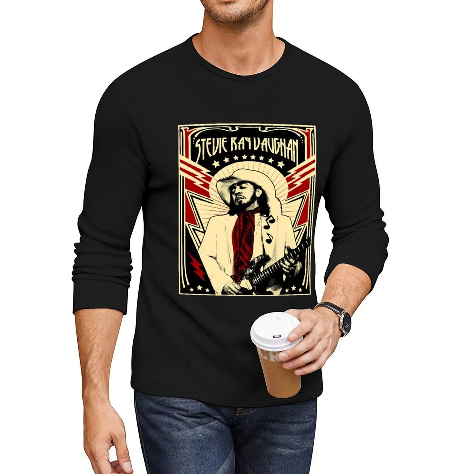 

Stevie Ray Vaughan Long T-Shirt aesthetic clothes anime plus size tops T-shirt men