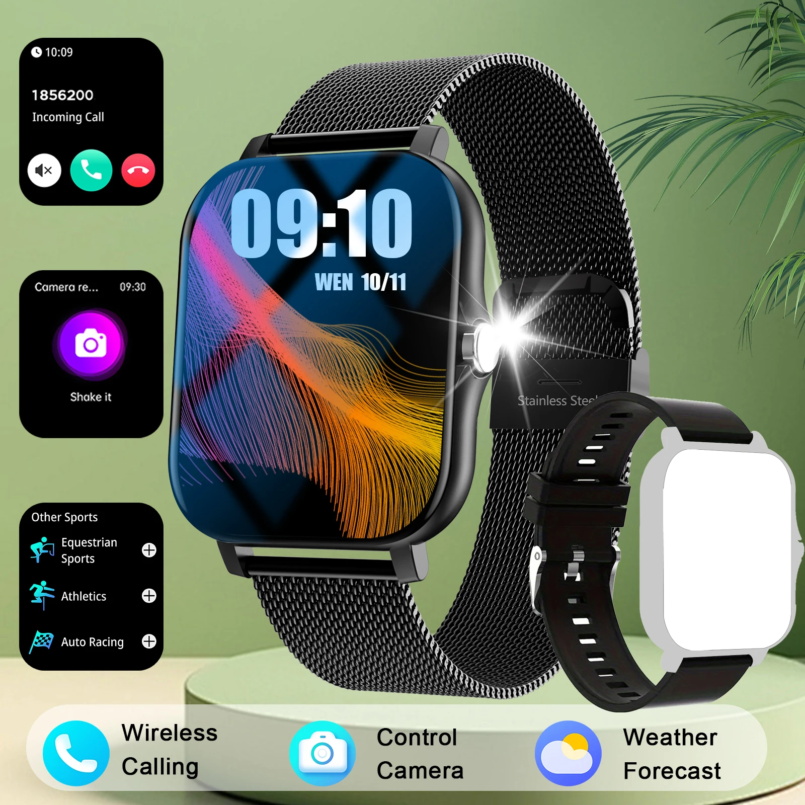 Smart Watch, Wireless Call/Dial, Multi Sport Mode, Multiple APP Reminders, Suitable for Every Friend, Compatible with IPhone/And