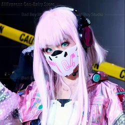 Gothic Dark Ear Headdress Halloween Punk Kiwi Masks Cat Ear Headband Fashion Cyber Mask For Women Men Shooting Prop Anime Cyber