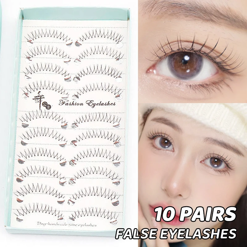 3/5/10 Pairs Lashes Manga Lashes Transparent Stem Eyelashes Faux Cils  Soft and Slender False Eyelashes  Lash Extension Makeup