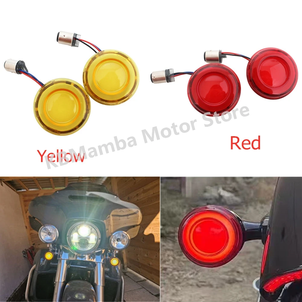 Motorcycle Turn Signal Lamp 1157 Bullet Style Conversion LED Panel Light For Harley Sportster Touring Softail accesorios moto