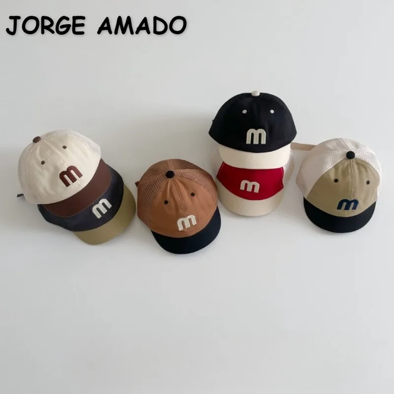 

Children's Simple Letter Breathable Mesh Baseball Cap Korean Style Baby Boy and Girl Sports Duck Tongue Hat H1354