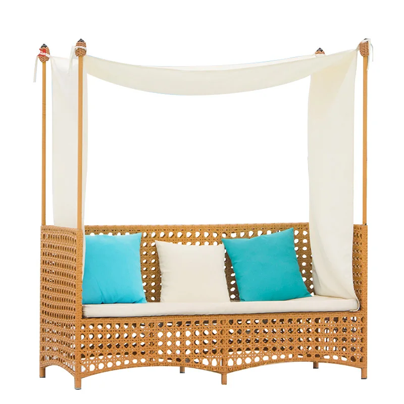 

Outdoor rattan bedding, creative leisure balcony, terrace, coffee shop, sunshade lounge chair, simple and fashionable