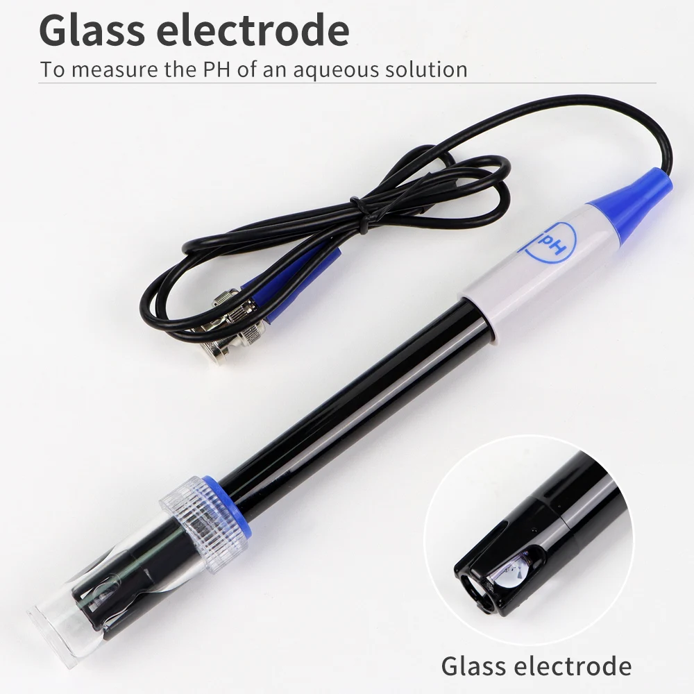 E-201 PH Probe BNC Interface Connector PH Electrode Probe IP65 Glass Composite Replacement Sensor for Laboratory Aquarium