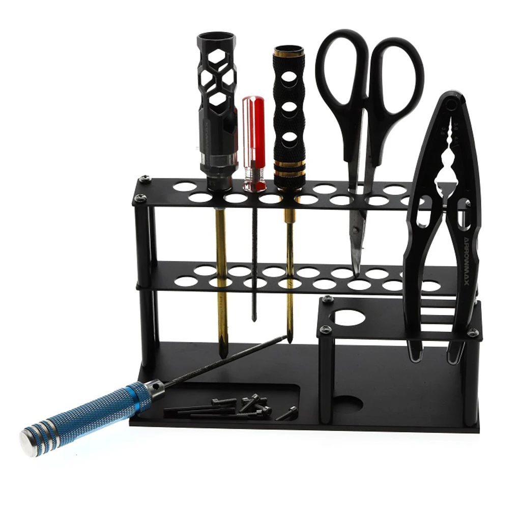 Home Tabletop Screwdriver Spanner Holder 2-tier Model Vehicle Display Organizer Shelf Maintenance Storage Rack