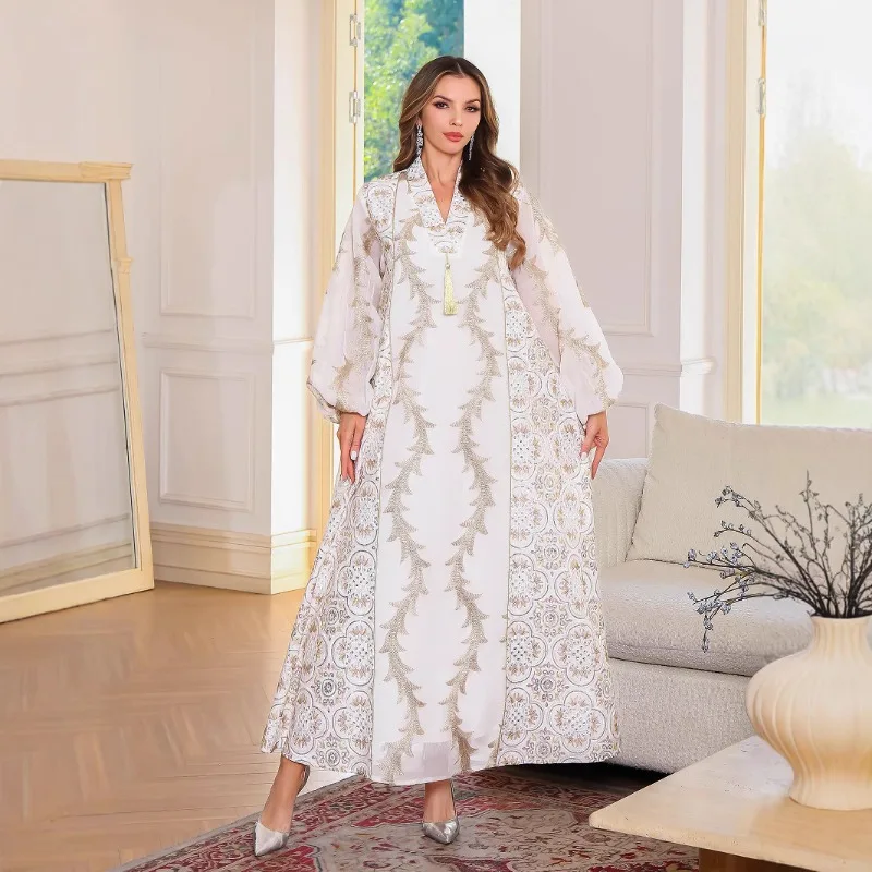 Eid Muslim Dress Women Beading Abaya Mesh Embroidery Split Morocco Party Dress Kaftan Arab Long Robe Vestidos Largos Dubai 2026