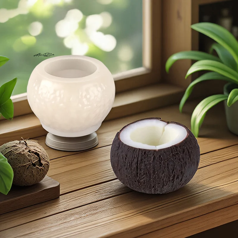 3D Simulation Coconut Shaped Silicone Mold for DIY Mousse Cake Dessert Chocolate Aromatherapy Candle Gypsum Soap Baking Mould - Image 3