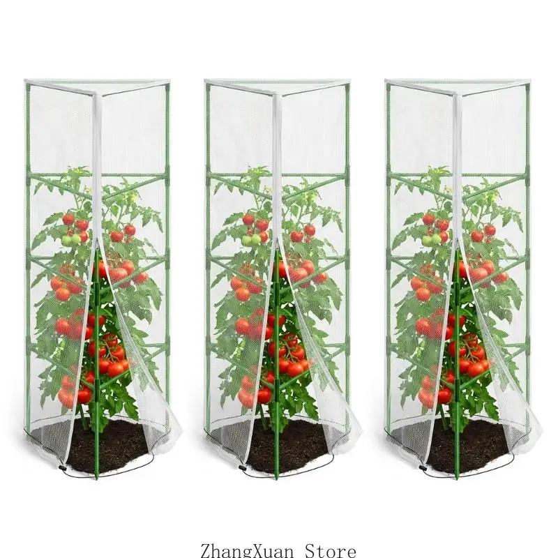 Open Entry Grow Cover for Raised Spaces and Tomato Care Home 3XUF