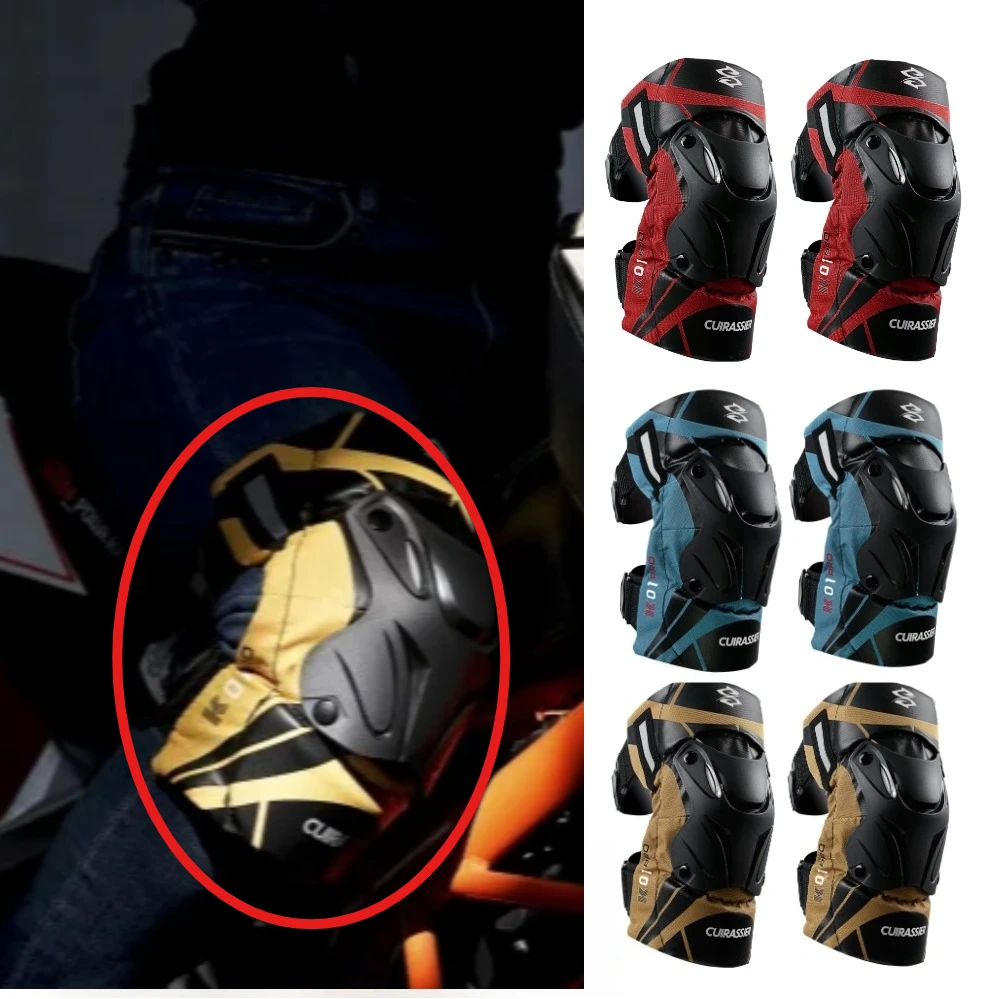 CUIRASSIER Protective Motorbike Kneepads Motorcycle Knee Pads MX Protector Adjustable Racing Guards Protection Night Reflective