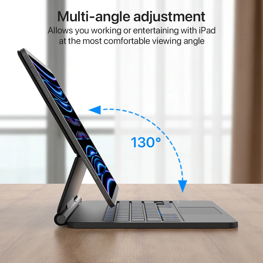 New Wireless Magic Keyboard Cover for iPad 10/11th A16 2025 Smart Case for iPad Pro 11 Air 4 5 6  Backlit Touch Keyboard Spanish