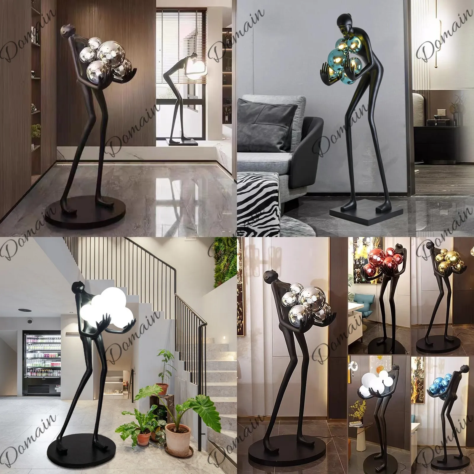 Abstract Humanoid Sculpture Floor Lamp Living Room Staircase Home Beauty Salon Hotel Lobby Art Decor