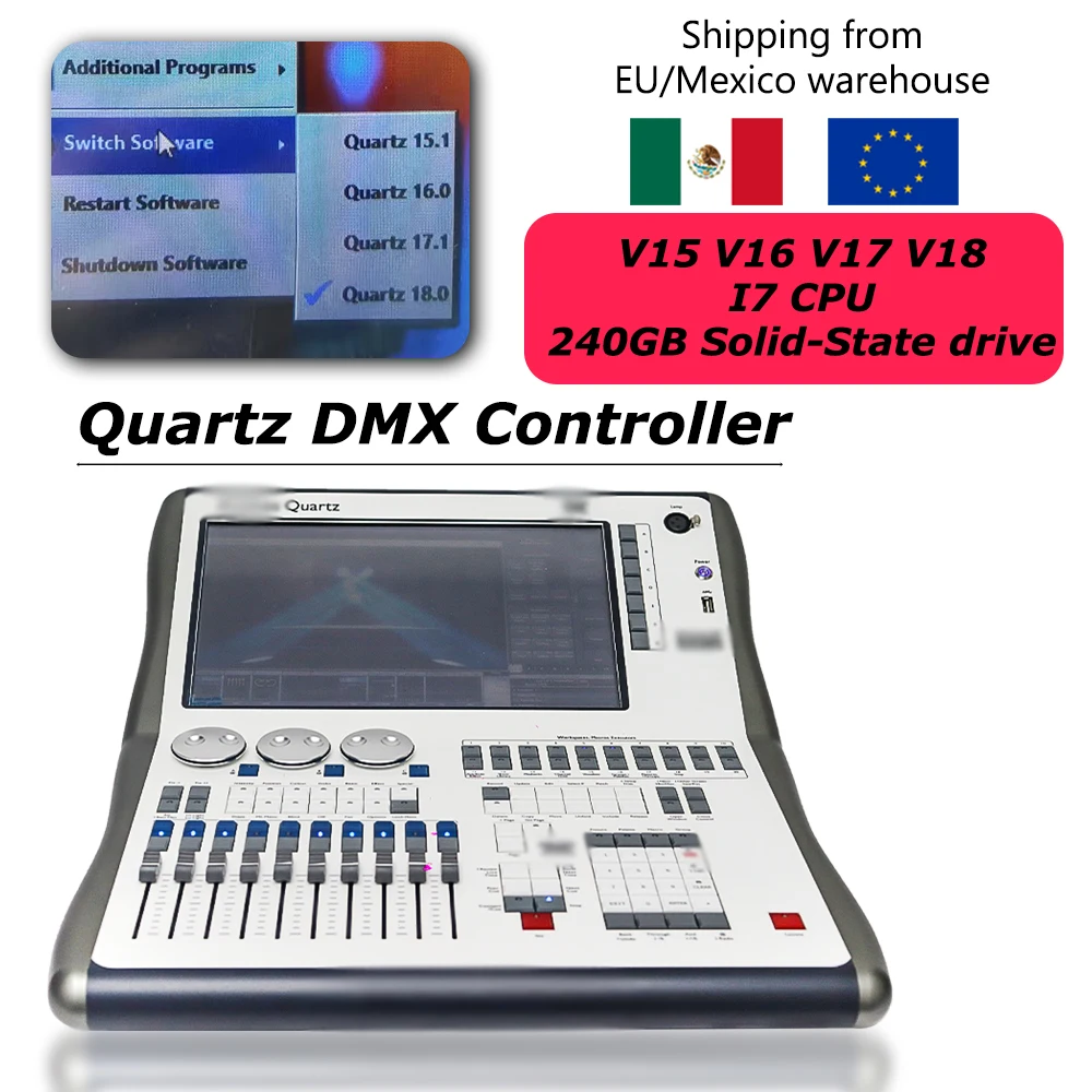 Quartz I7 CPU Professional Stage Lighting Controller V18 V17 V16 V15 System DMX Console For Professional Concert Stage Dj Disco