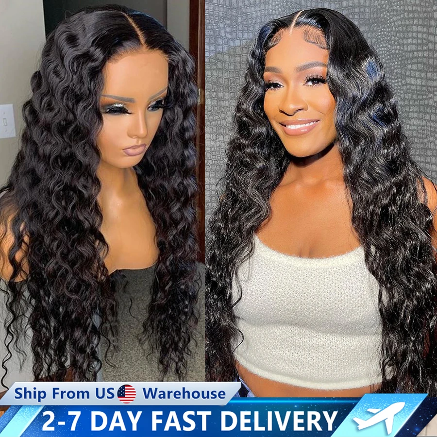 13x4 13x6 Deep Wave Transparent Lace Front Human Hair Wigs Glueless Wigs Human Hair Ready To Wear 6x4 5X5 Closure Wig Preplucke