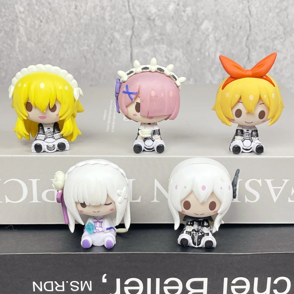 Figurine d'action Re Zero Rem en PVC, Mini Figurine Emilia, Statue Ram, Anime Re Zero Rem, Sculpture, décoration de bureau, accessoires de maison