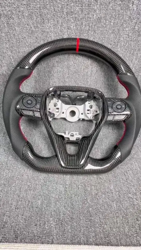 Echtes Carbonfaser-Leder-SPORT-Lenkrad für Toyota 8th Camry Rav4 HYBRID Corolla E210 Schrägheck ab 2018 – Detail 2