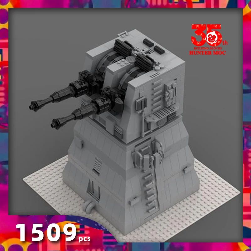 star movie scenes moc Heavy Weapon blocks building Gun Turret Anti Aircraft Defense modular base star series scene