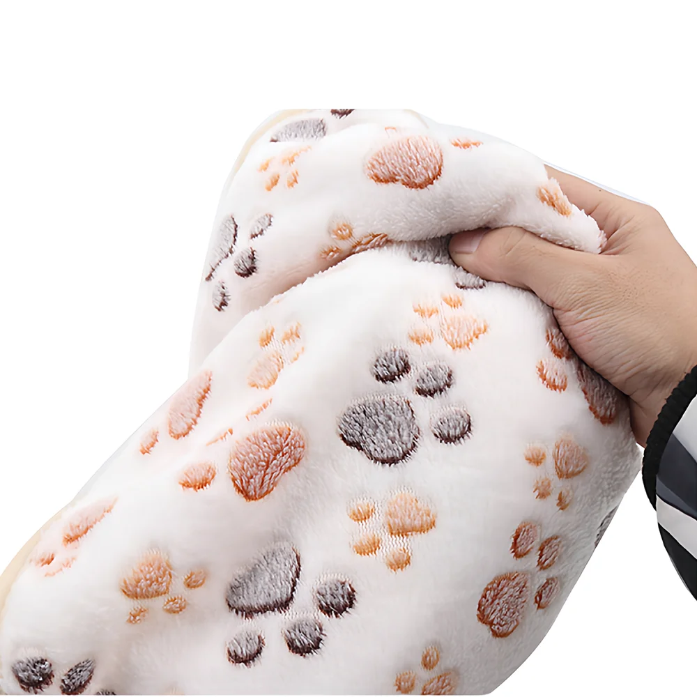 Coral Fleece Pet Blanket, Dog Warm Blanket Autumn Winter Dog Mat, Cat Paw Print Thick Pet Blanket, 4-Season Cat Dog Blanket, 1PC view 5