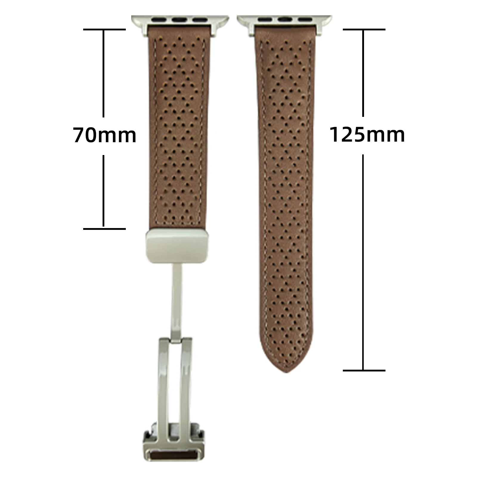 Applicable to Apple iWatch smartwatch with S11 strap, S10 breathable genuine leather magnetic snap, Ultra 3/S9 wristband