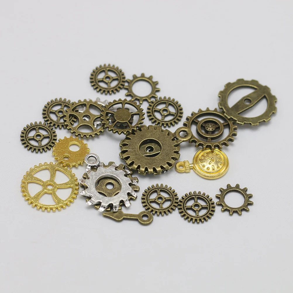 50 قطعة سحر والعتاد Steampunk أحجام مختلطة عجلة المعلقات DIY بها بنفسك صنع المجوهرات الاكسسوارات قلادة المفاتيح الإمدادات