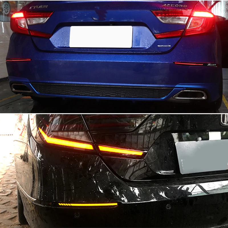 Car LED Rear Bumper Reflector Tail/Brake Lights / Sequential Turn Signal Rear Fog Light For Honda Accord 2018-2022