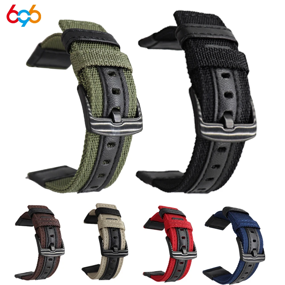 Original 20mm 22mm Nylon Strap Canvas Straps Leather Strap Quick Release Strap Sport Band For Samsung FOR Huawei GT4 Bracelet