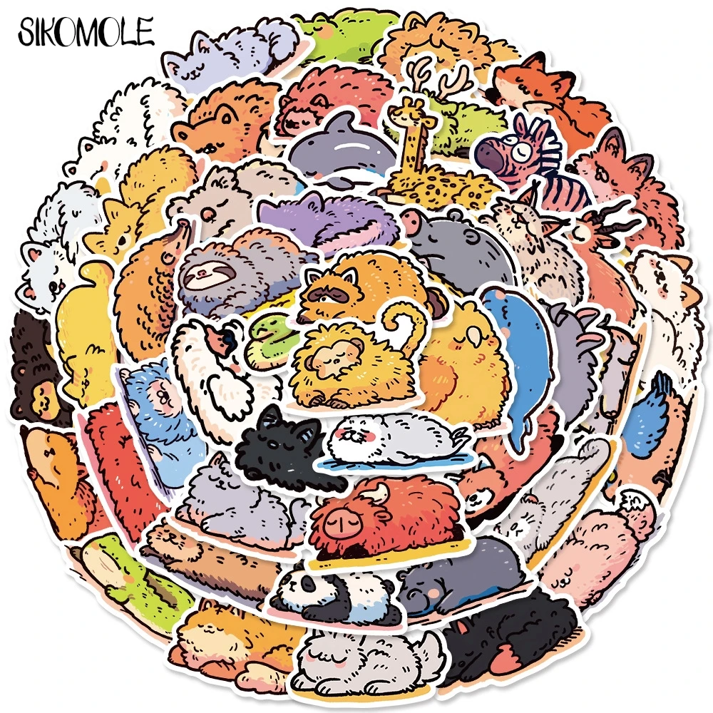 

10/30/50 шт. удобные наклейки из ПВХ с мультяшными животными для сна, эстетические украшения «сделай сам», игрушки, дорожный багаж, граффити, набор наклеек